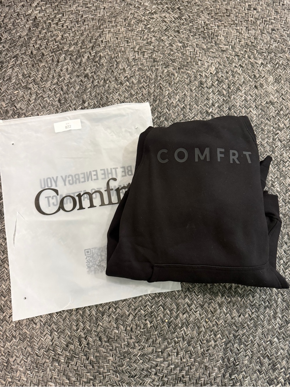 COMFRT Black Logo Pullover Hoodie